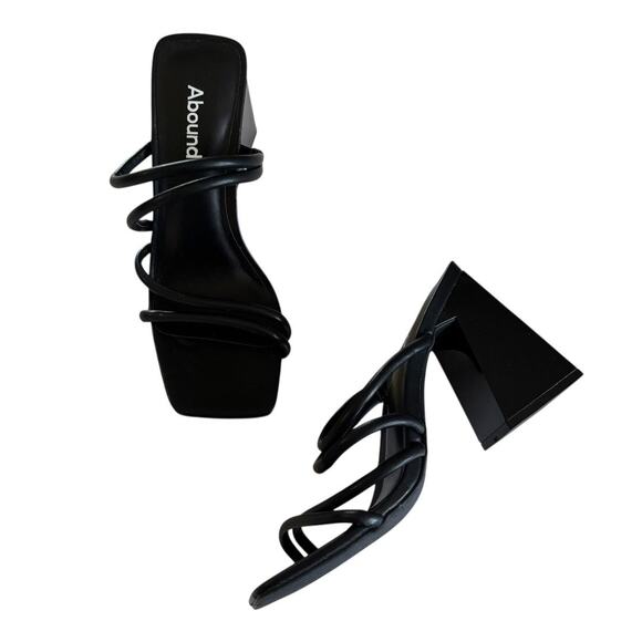 Abound Women's Austry Tubular Strappy Block Heel Black Platform Sandals Size 5.5 - Picture 1 of 6